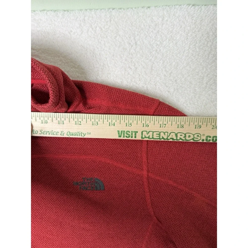 The North Face Pullover Men‎ Medium Red 1/4 Zip Fleece Hiking Waffle Knit Read